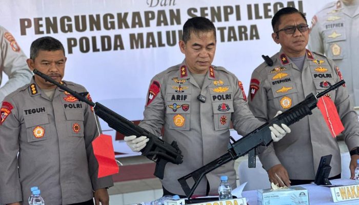 Polda Maluku Utara Ungkap Peredaran Senjata Api Ilegal, Tiga Tersangka Ditangkap dan Ratusan Butir Peluru Disita