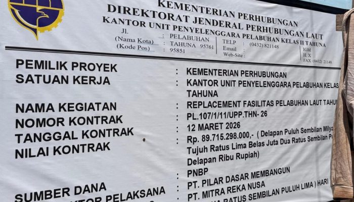 Pekerjaan Tidak Sesuai Spesifikasi, Pembangunan Pelabuhan Nusantara Tahuna Terindikasi Korupsi