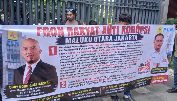 Dugaan Fee Proyek & Ribuan Pelanggan Tanpa SLO, Aktivis Maluku Utara Gelar Aksi di Kantor PLN Pusat Jakarta