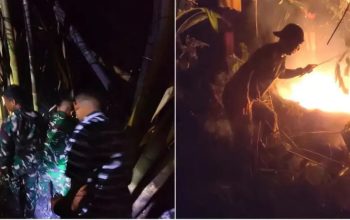 TNI-Polri dan Masyarakat Sigap Padamkan Karhutla di Puncak Makawang