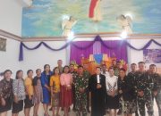 Perkuat Iman dan Kemanunggalan TNI dengan Rakyat, Satgas TMMD ke-130 Kodim 1301/Sangihe Ikuti Ibadah Minggu di Gereja Karmel Tanaki