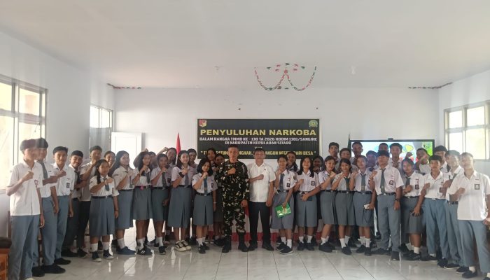 TMMD ke-130 Kodim 1301/Sangihe Edukasi Pelajar SMK Negeri 1 Sibarsel tentang Bahaya Narkoba