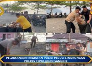 Kapolres Kepulauan Sangihe, Rully Polii Pimpin Aksi Green Policing di Pelabuhan Tua Tahuna