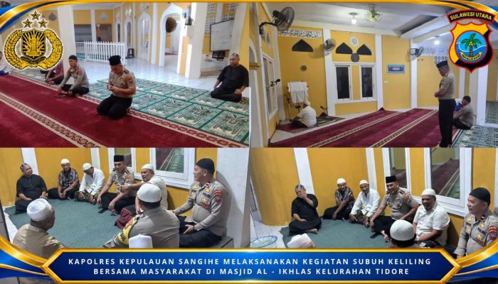 Kapolres Kepulauan Sangihe Melakukan Pendekatan Dengan Masyarakat Lewat Subuh Keliling, Ajak Warga Jaga Kamtibmas